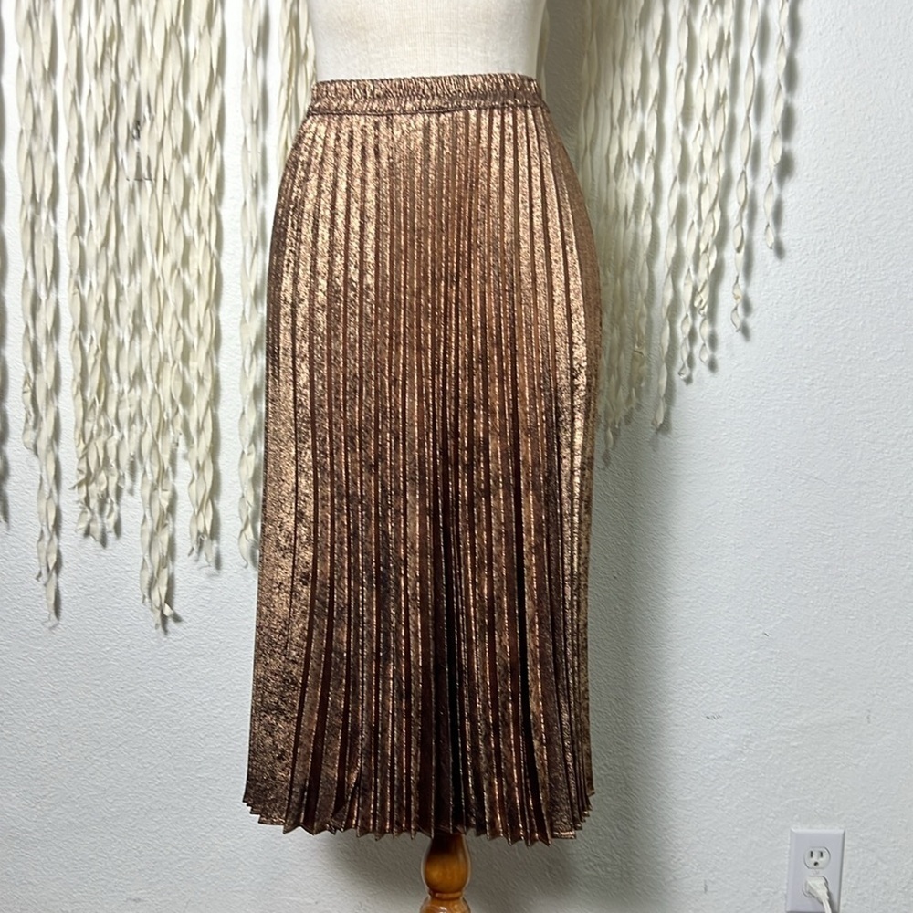 Xirena NWT Queen Pleated Elastic Waist Skirt in Bronze Size XS